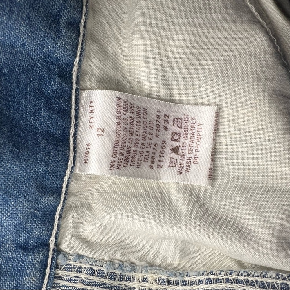 Vintage Y2K Tommy Hilfiger Women's Denim Carpenter Shorts Size 12 - Picture 5 of 6